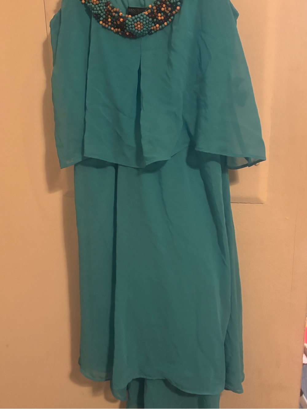 Bisou Bisou Turquoise Beaded Strap Dress - Picture 3 of 4